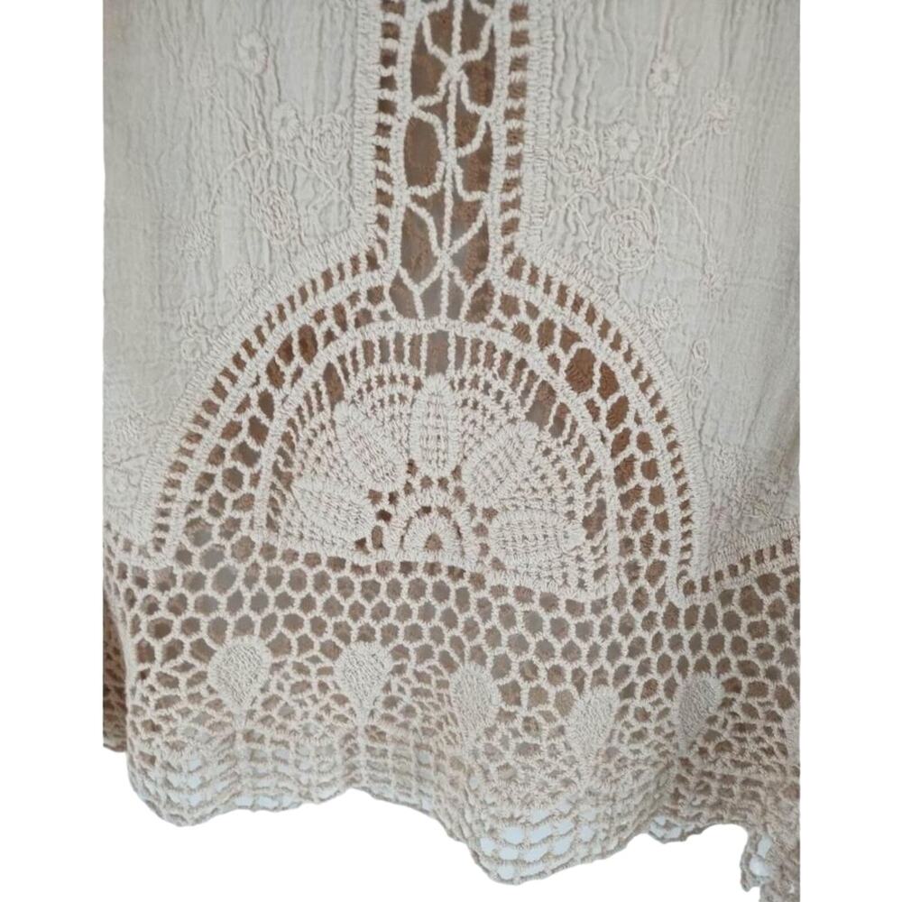 NATURAL UNIQUE CROCHET DESIGN TUNIC size Large - Picture 8 of 12